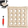 GuBaoZhuo Cuscino gonfiabile antidecubito con pompa a mano, cuscino per emorroidi, gonfiabile con 16 fori, per sedia a rotelle, per sedia a rotelle, auto, ufficio e vita quotidiana all'aperto (beige)