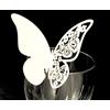 Wambere - 50 pezzi - Farfalle segnaposto, per decorazione tavolo, per matrimoni, per feste, per la casa, eccetera, Farfalle segnaposto laser, bianco