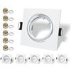 LteelDay 6x Telai per Faretti GU10 Quadrati, Bianco Opaco