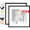 HIMEETIME® 2x Cornice portafoto quadrata da 30x30 cm in legno nero, per foto da 20x20 cm con tappetino o da 30x30 cm senza tappetino.