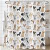 Hnmdmyi Tenda da doccia divertente 180x220, Carino cane tende da doccia Animali Cane Cucciolo Bambini Ragazze Ragazzi Tenda da bagno Impermeabile Poliestere Tessuto Lavabile Tenda da bagno con ganci