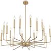 WayLuoung Lampadari Moderni In Oro, Lampadario In Metallo Industriale A 16 Luci, Sospensione Classica A Candela Per Isola Cucina, Sala Da Pranzo, Soggiorno, Ingresso, Scala E14 (Lampadine Non Incluse)