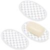 Macuezu 3 portasapone in silicone autodrenante con fori (trasparente) | Portasapone in silicone antiscivolo per lavabo, bancone della cucina, vasca da bagno, ripiano doccia