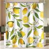 Lerores Tenda da doccia 90 x 200 cm, motivo foglie di limone, orlo zavorrato, antimuffa, impermeabile, lavabile, in poliestere, con 12 occhielli e anelli, per bagno, vasca da bagno