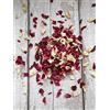 Fun Floral Fusions Coriandoli biodegradabili - 1 litro 10/12 ospiti - Coriandoli per matrimonio - petali di fiori secchi - Grandi petali di rosa bordeaux e avorio