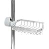 YoHyien Mensola Doccia senza Foratura in Acciaio Inox, Porta Sapone, Shampoo e Bagnoschiuma per Asta Doccia 22-32 mm, Organizer per Spugne da Cucina e Rubinetto, con Barra Porta Asciugamani (Argento)