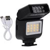 Akozon Flash per Fotocamera, Flash Compatto Ricaricabile con Angolo (BLACK)