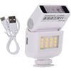 Akozon Flash per Fotocamera, Flash Compatto Ricaricabile con Angolo (WHITE)