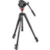 Manfrotto MVH500AH - Testa video fluida con treppiede in alluminio 190X e colonna di livellamento, supporta 5 kg, altezza massima 172,7 cm