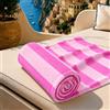 PETTI Artigiani Italiani - Telo Mare Microfibra, Asciugamano Mare o Piscina, Telo per Lettino Spiaggia, Grande 90x180 cm, Righe Fucsia Rosa