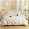 ECOCOTT Set copripiumino vintage per letto matrimoniale, 3 pezzi, 100% cotone naturale, 1 copripiumino con cerniera e 2 federe, ultra morbido e facile da pulire, traspirante