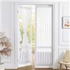 Tollpiz Tende velate in lino testurizzato per porta e armadio, in voile, filtrante, per porta francese, porta francese, porta a vetro, 63,5 cm x 183,9 cm di lunghezza, colore bianco, set da 1 pannello
