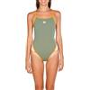 Arena W Team Stripe Super Fly Back Costume Sportivo, Donna, Verde (Army/Tangerine), 34