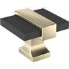 Amerock Overton BP36680BMBBBZ - Pomello per armadietto, lunghezza 35 mm, colore: nero opaco spazzolato, colore: oro