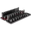 TEKTON Set di chiavi a bussola a 6 punte con binari, 42 pezzi (5/16-3/4, 8-19 mm) | SID91216