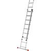 Hailo S80 ProfiStep Duo Scala scorrevole in alluminio, 2 x 9 pioli, portata fino a 150 kg, parti della scala utilizzabile singolarmente e regolabile in altezza