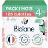 BIOLANE - Pannolini mutandine - Taglia 4 (8-15 kg) - Zero perdite per 12 ore - Confezione 1 mese - 126 Pannolini Pants - Made in France