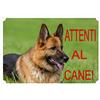 Crazy Family Shop Cartello, Targa ATTENTI AL CANE da Cancello PASTORE TEDESCO
