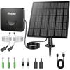 Boadw Pompa Ossigeno Solare 6W 4400mAh - Aeratore laghetto con 2 Pietre porose, antigelo - Utilizzabile Anche in giornate nuvolose, per Giardino e Pesca