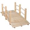 SOARS Ponte da Giardino in Legno con Ringhiere, 150 x 67 x 55 cm, Chiaro