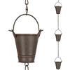 MEKKAPRO Catena della Pioggia Medium Bucket 260 cm in Ferro Verniciato a Polvere, Catena Pioggia Grondaia con Coppe Misura M, Rain Chain Decorativa per Casa Giardino Pergola