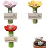 OIXEYA 3 Abbeveratoio per Api da Giardino, Insetti e Uccelli in Forma di Fiore con Cartello, Stazione di Idrovorazione per Api, Decorazione per Balcone e Prato
