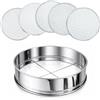Flatro Setaccio da giardino per terreno e pietra, con telaio in acciaio inox, setaccio da giardino con 5 inserti intercambiabili a rete fine (3 mm, 5 mm, 8 mm, 10 mm, 12 mm), setaccio in metallo per