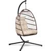 Swoods Sedia sospesa per Uova - Sedia sospesa con Supporto - per Interni ed Esterni - incl. Cuscini - Sedia per Uova - Cocoon - Sedia Uovo - Fino a 150kg - Beige