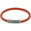 Schmuck Les Poulettes LES POULETTES BIJOUX - Bracciale Uomo Cuoio Semplice Intrecciaro Tondo 19cm - Arancione