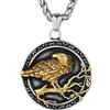 Fachoice Ciondolo a forma di corvo vichingo, per uomo, collana a cerchio corvo nordico, collana celtica odin corvo albero ramoscello gotico aquila uccello gioielli da uomo