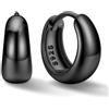ChicSilver 8-14mm Orecchini a Cerchio Donna Argento 925 Nero Oro Eleganti | argento 925 delicato sulla pelle e anallergico; design semplice e classico, brillante, elegante,intramontabile e versatile