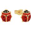 AMOR - Orecchini Bambini - Unisex in Oro 375 - Orecchino a Perno a Coccinella - AMR-E0174