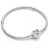 FEITENGU Infinity Charms - Bracciale in argento 925 con ciondolo a forma di cuore, catena a serpente Fake ME Moments, idea regalo per compleanno, anniversario, 17 cm
