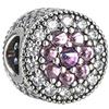 Pandora Charm da donna con fiore luminoso 925 con zirconi rosa, 791820PCZMX, Argento, Zirconia cubica