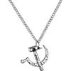 TOUFXJEQV Ciondolo di Martello e Falce Collana con emblema comunista sovietico Gioielli unisex antichi Regalo storico da collezione
