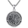 CUPENDA Collana con San Michele da uomo, in argento Sterling 925, con arcangelo Michele Amuleto, protezione religiosa, gioielli cristiani per uomini, Standard, Argento sterling, Nessuna pietra