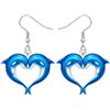 NEWEI Orecchini pendenti in acrilico a forma di delfino, regalo per donne amanti degli animali marini, gioielli estivi a tema oceano, regali per gli amanti della spiaggia, Medio, Acrilico Acciaio