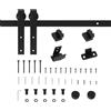 HOMCOM 6FT Mini Kit porta scorrevole fienile 19.7 Nero | Per mobili TV, kit hardware per porta fienile da armadio, forma a J