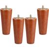JIAOLUN123 4 Gambe per Mobili in Legno Piedini per Mobili in Conico Cabinet Cono Dritto Piedi del Divano Tavolo Letto Armadio Cabinet Armadietto Guardaroba Vite M10,Colore Noce(20cm)