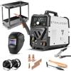STAHLWERK Saldatrice Mini FLUX 120 ST Digitale - Set completo con carrello - Saldatura a filo animato (FLUX) senza gas fino a 120 A, avanzamento sinergico, LED, MMA