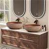 Homary Lavabo rotondo da 38,3 cm, in ceramica, stile retrò, per bagno, senza scarico pop-up, confezione da 2