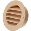AERZETIX Griglia di ventilazione/aerazione Ø75 mm rotonda da incasso in plastica ASA per interno e esterno/colore beige