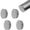 UFURMATE 4PCS 45mm/1,77in 304 in acciaio INOX coperture terminali rotonde per corrimano, coperture terminali per gradini di scale, protezioni per corrimano (Argento)