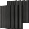 TONOR Pannelli Decorativi per Pareti Legno, 120x60-5.76㎡, 8 Pezzi, Nero | Pannelli Fonoassorbenti Mdf,Pannello Decorativo Parete Isolante Acustico,Decorazione da Parete per Interni, Studio, tv Parete
