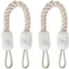 Homirty 2 Pezzi Corda Fermaporta Di Sicurezza 60cm/11.6in Fermaporta Corda Morbido Corda Cotone Per Maniglia Porta Fermaporta In Cotone Con Nodo-Proteggi Animali Domestici e Bambini (Bianco)
