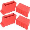 POPETPOP Piedini Scala in Gomma Antiscivolo 4 Pezzi, Rosso | Coperture di Ricambio per Scala, Stabilità e Protezione del Pavimento, Uso Domestico per Famiglia e Amici