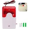 Zerabidpro Spia di Sicurezza, Allarme Acustico e Luce Rossa Lampeggiante, Sirena da 110 DB e 150 Lampeggi al Minuto, Resistente agli Urti, per Esterni, 220V - Volume Regolabile