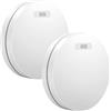 Aroha Link Rilevatore di Fumo/Calore Collegabile - Batteria da 10 Anni, Sensore Fumo Interconnesso - Allarme Anticendio - 2 pezzi