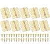 PATIKIL 10pz Piccole Cerniere per Scatole di Gioielli 1-1/4 Pollici Oro | Mini Cerniere a Farfalla, 180 Gradi, con 40 Viti, per Armadi in Legno Cassetti Falegnameria, per Scatole di Gioielli