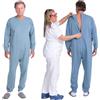 FERRUCCI COMFORT Pigiama Sanitario per Anziani con Cerniera sul Dorso, 100% Cotone, Ideale per Alzheimer e Demenza, Abbigliamento adattivo (IT, Testo, L, Regular, Regular, Azzurro)